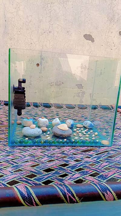 aquarium for sale with heater, filter and decorations