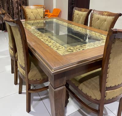 Wooden Dining Table with 6 Chairs for sell