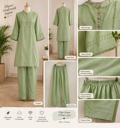 Pista Green Textured 2-Piece Suit