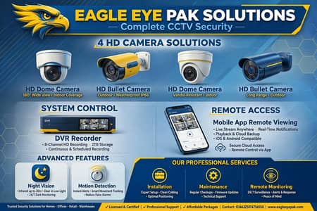 Eagle Eye Pak Solutions - VIP CCTV Camera Installation HD & IP Camera