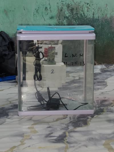 imported curved glass aquarium with touch light