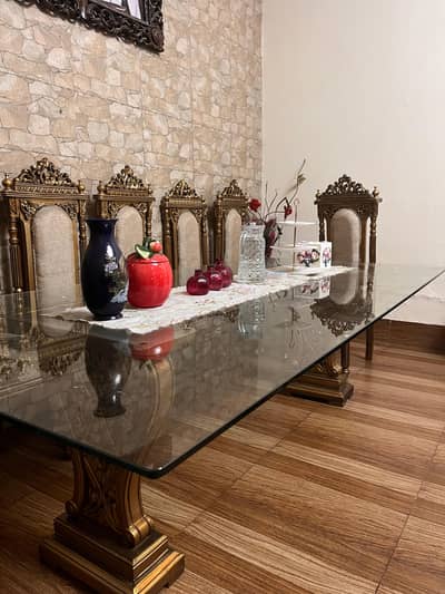 Royal Chinoti Wooden Dining Table with 8 Chairs