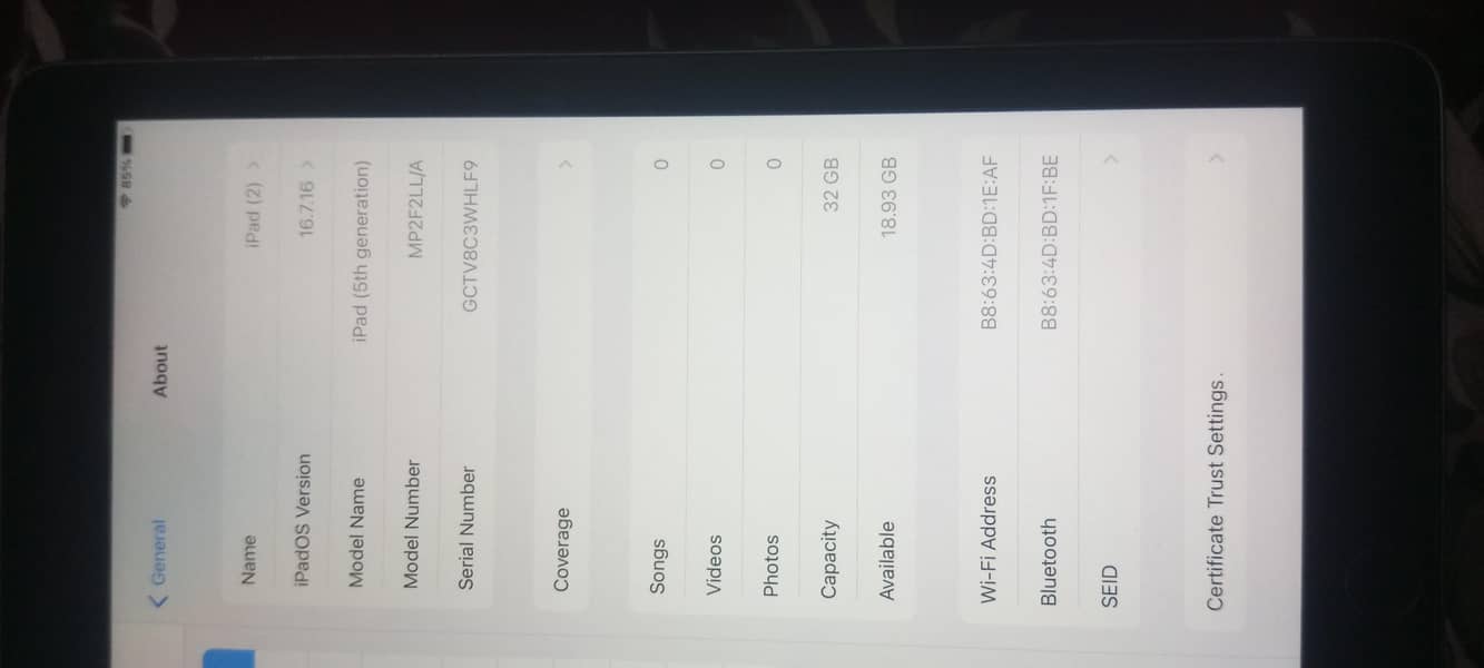Apple ipad 5(generation) 1