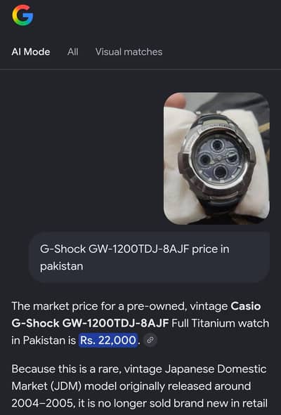 Rare Vintage Casio G-Shock GW-1200TDJ Full Titanium (Solar/Ana-Digi)