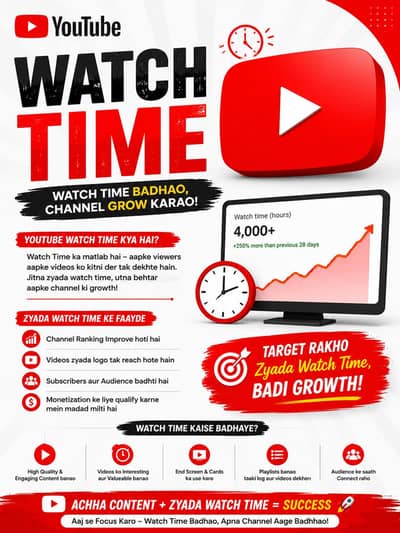YouTube Watch Time And Subscribers Available