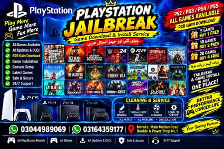 PlayStation jailbreak & Games installation and software services