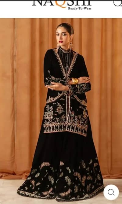 Naqshi New Tagged wear available in black velvet Zoella 3pc