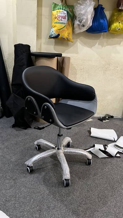 Office Chair Black Leather - Height Adjustable - New