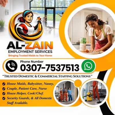 Maids / House Maids / cook / House chef / Baby Sitter maid available
