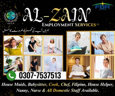 Maids / House Maids / cook / House chef / Baby Sitter maid available