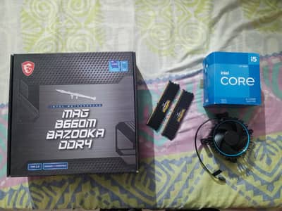 Selling as a combo MSI B660m bazooka ,core i5 12400f and 24gb ram 3200