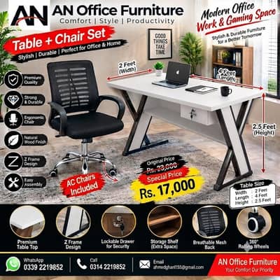 premium design computer table and chair setup gaming setup