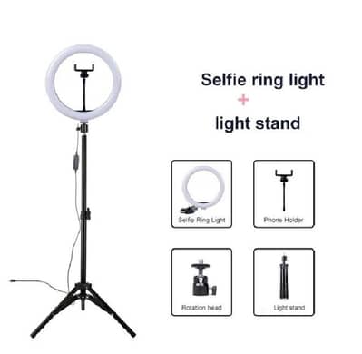 Whatsapp03221477693. . . 7 feet tripot stand with ring light. . . new. . .