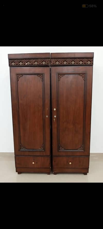 2 Door Wooden Wardrobe with 2 Drawers - Urgent Sale Jhelum
