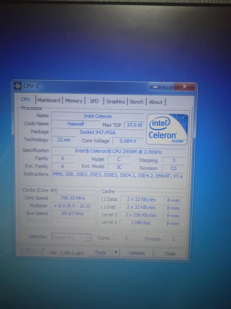 Laptop intel Celeron 3