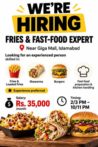 looking for exprt in french fries,loaded fries, sauce Arabic shawarma