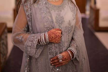 Silver Elegance Embroidered Maxi