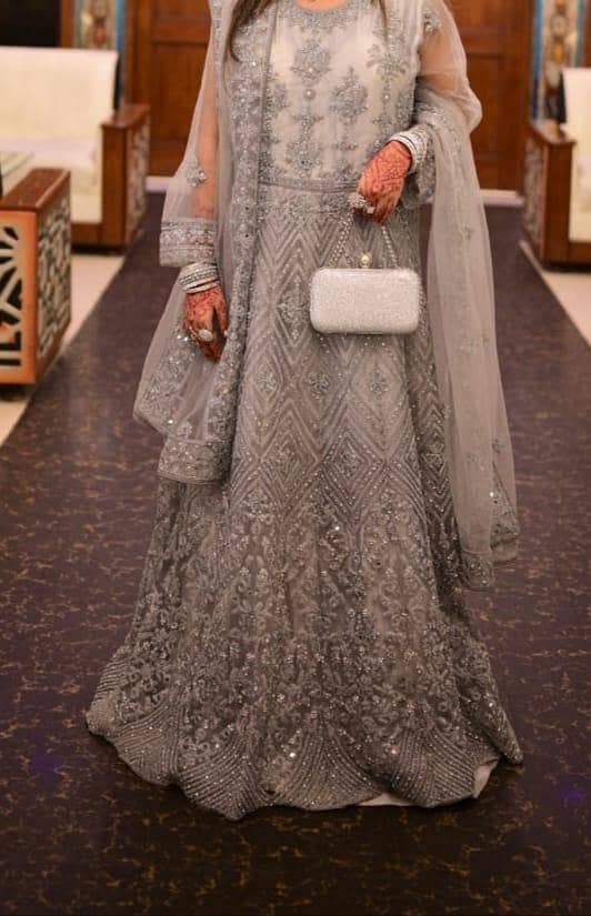 Silver Elegance Embroidered Maxi 1