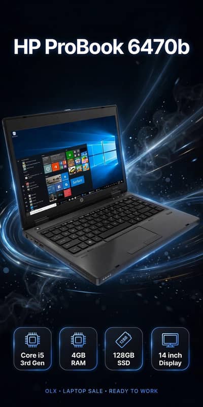 HP ProBook 6470b Core i5 3rd Gen – 4GB RAM 128GB SSD