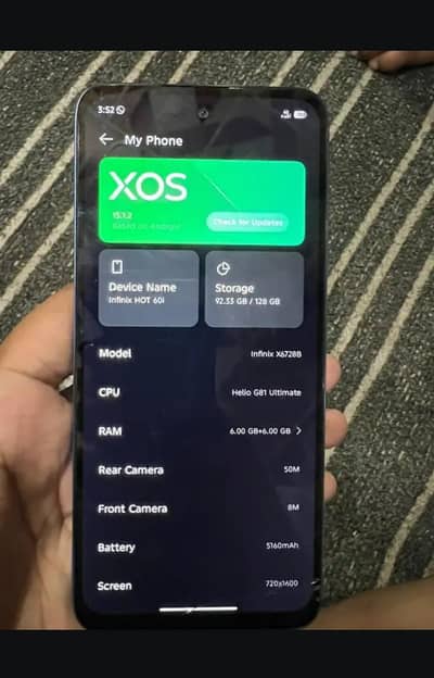infinix hot 60i 128GB Whatsapp 03434268546