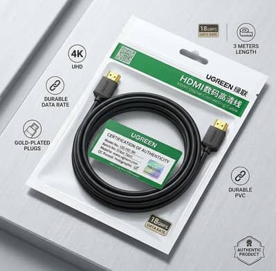Original UGREEN High-Speed HDMI Cable (3M) – 4K UHD / 8K