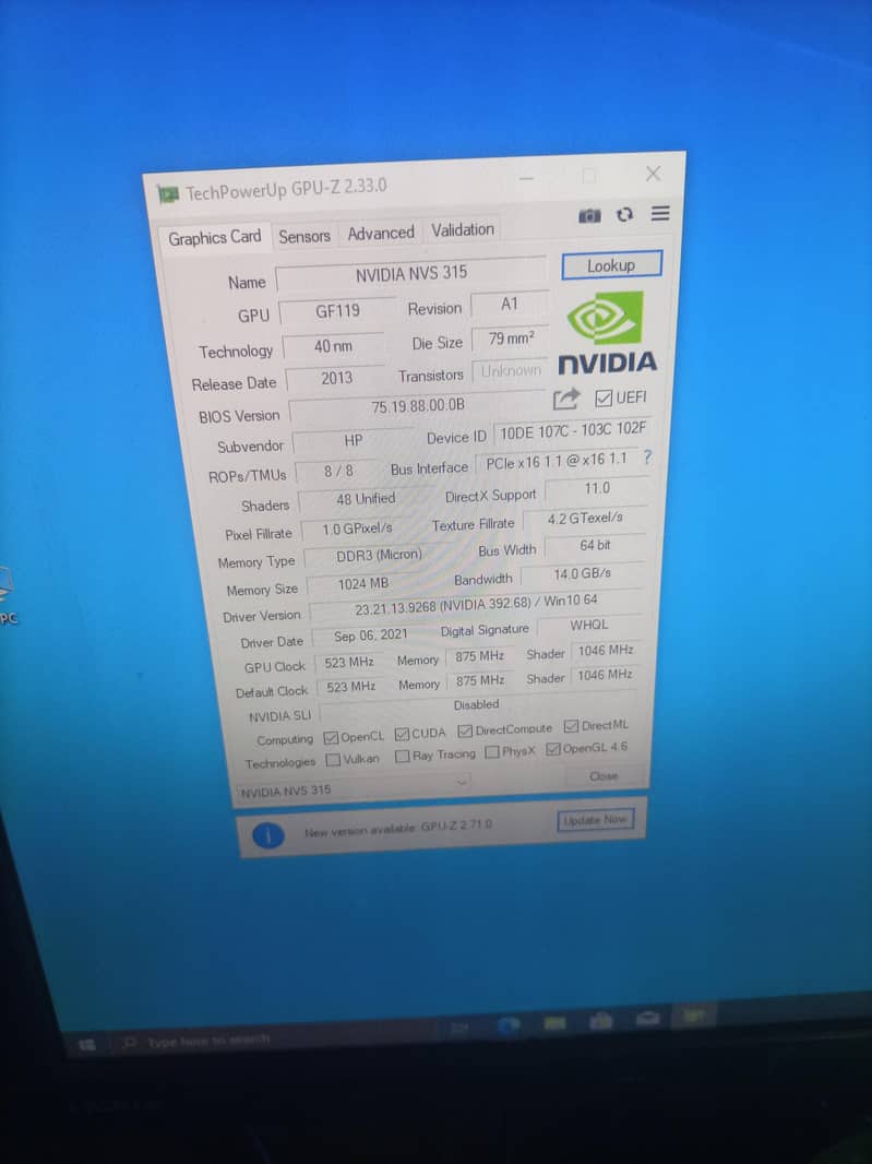 Nvidia NVS 315 10