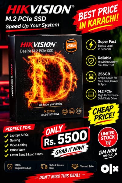 Hikvision 256GB M. 2 PCIe SSD — Cheap Price!