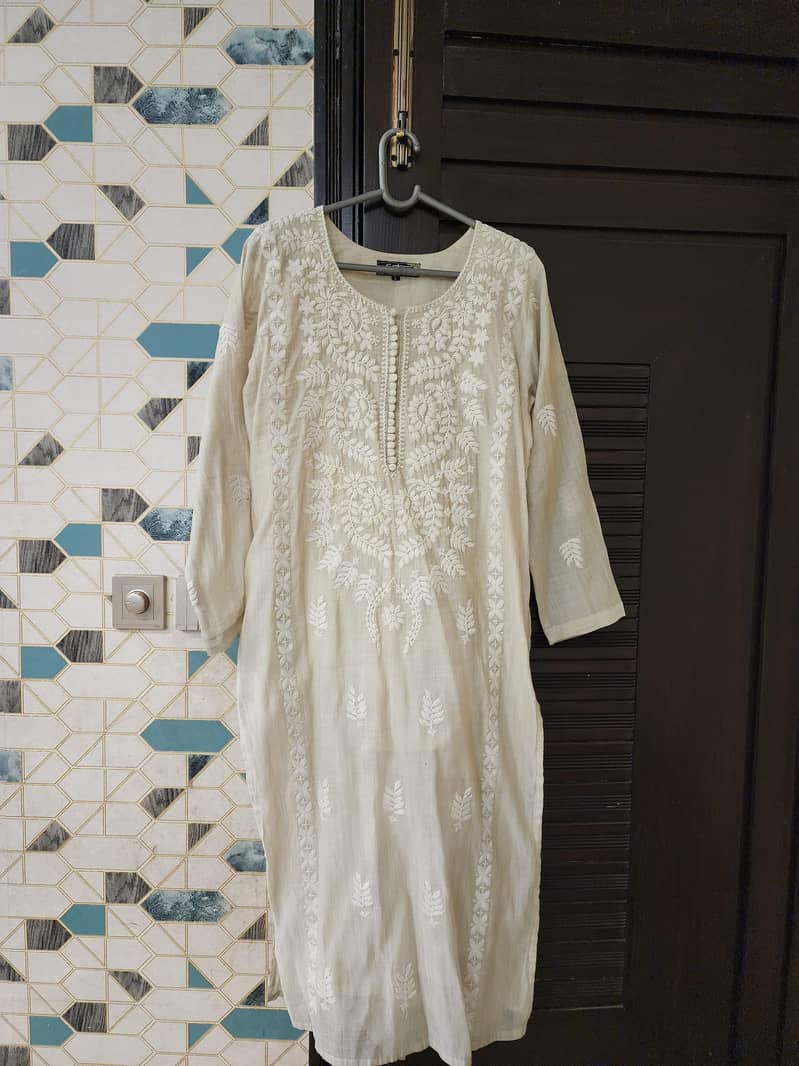 2pc beige embroidered 3