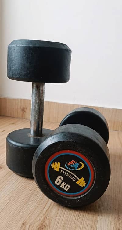 6kg rubber coated dumbbells