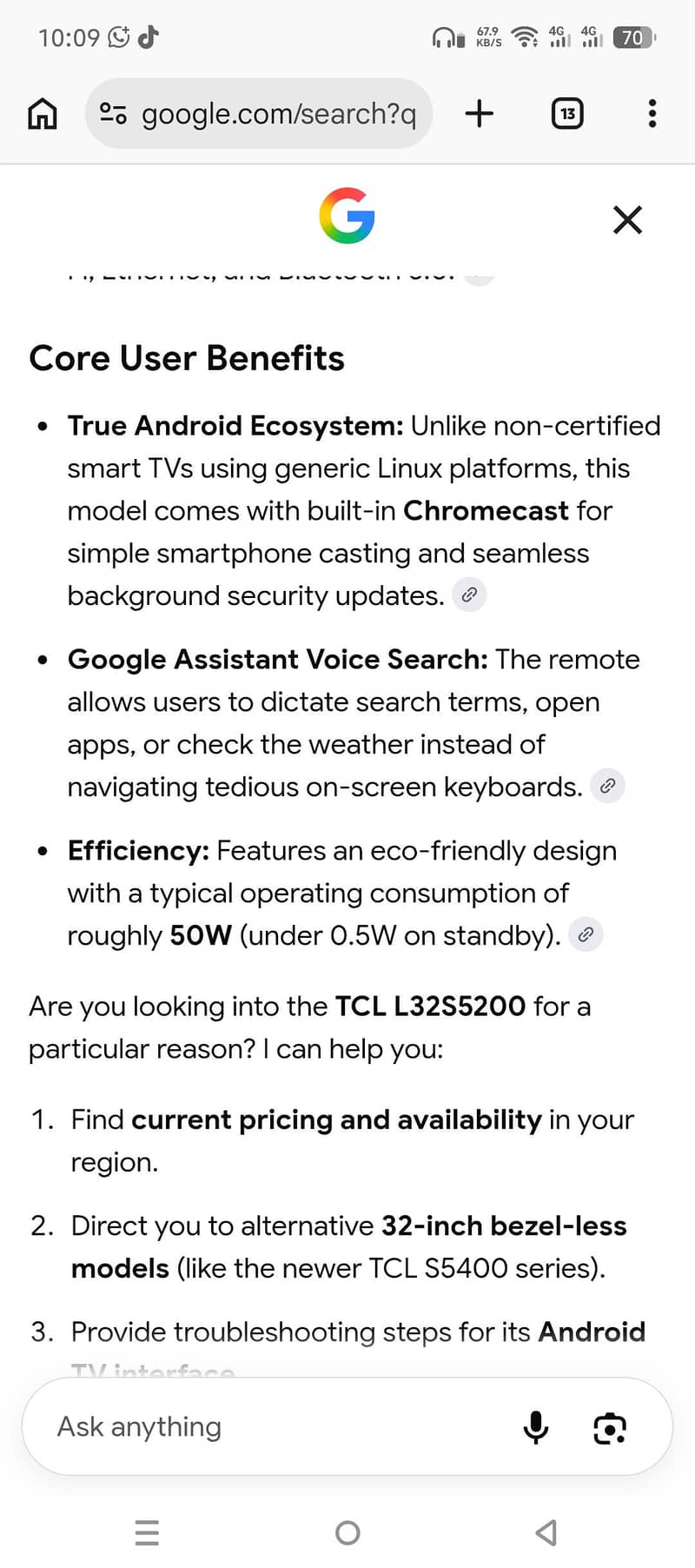 TCL smart tv Android 3