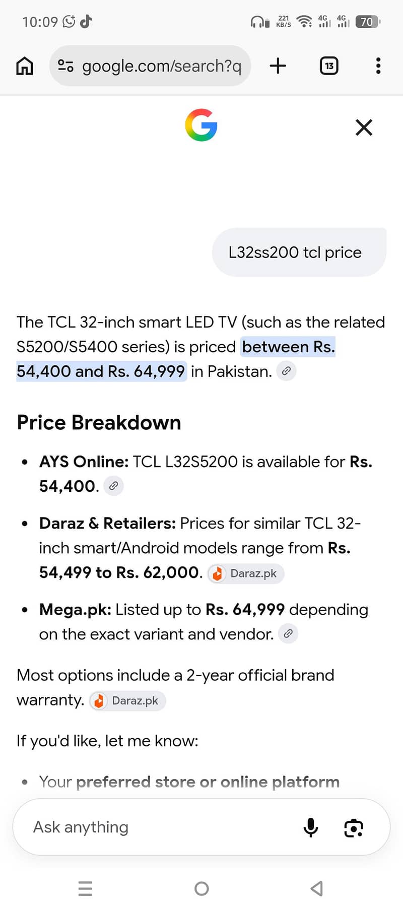 TCL smart tv Android 4