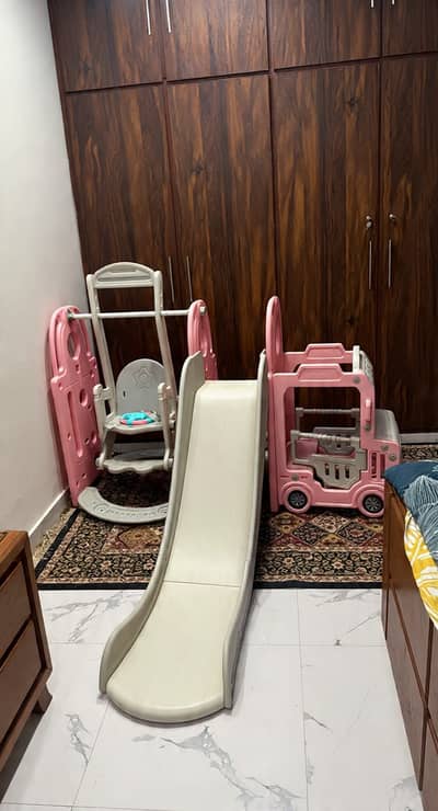 Slightly used swing plus car pretend play
