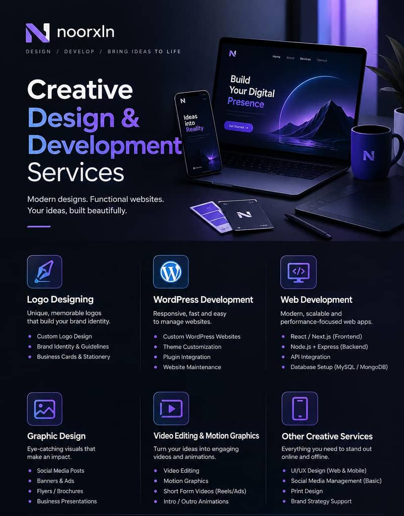 WordPress Development, Logo Design, Graphic Design Services Available 0