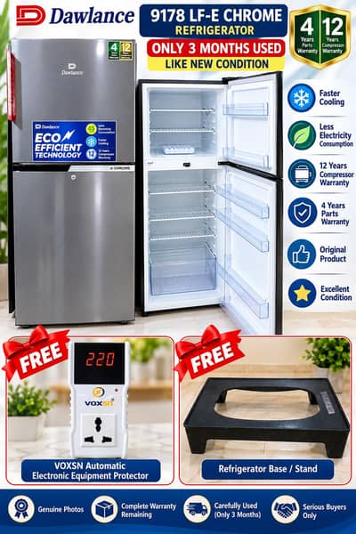 Dawlance 9178 LF-E Chrome Refrigerator -14 CFT | 2 Gifts free