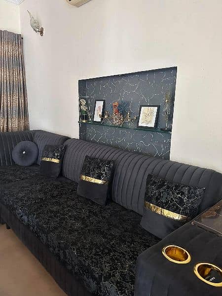 Sofa Set 7 Seater L Shaped + Table 1