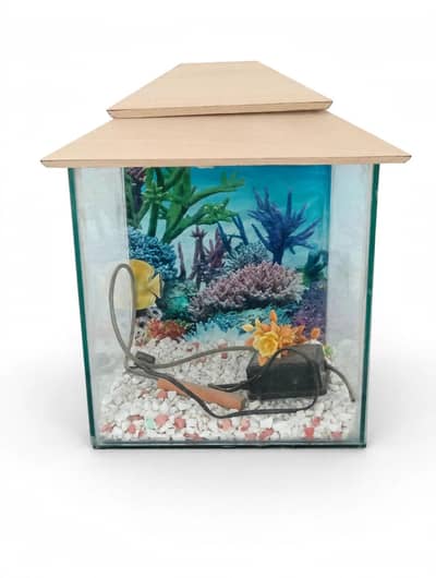 Aquarium 1ft with Motor and Stones - No Leakage