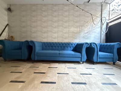  5-Seater Blue Sofa Set – Excellent Condition
