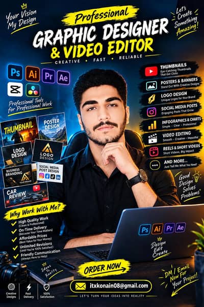 Graphic designing services with video editing as you want