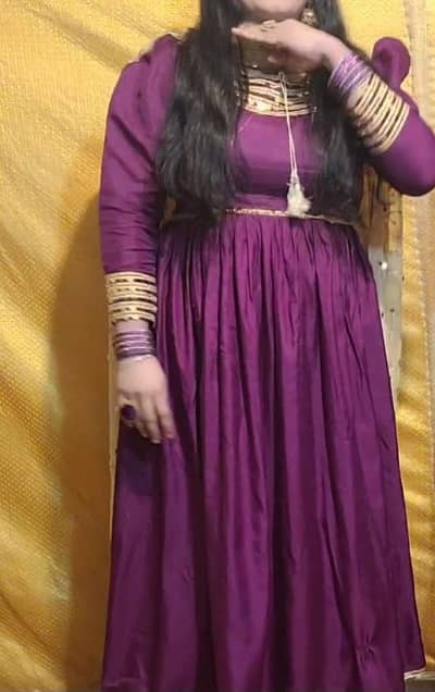 Beautiful Purple Silk Frock – Elegant