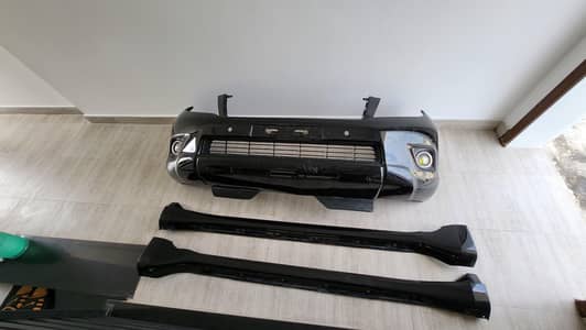 Toyota Prados front bumper side skirts head lights