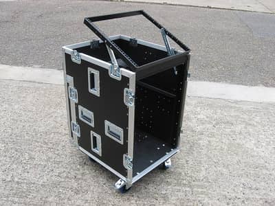 Heavy Duty Slant Top DJ Mixer Rack Flight Case with Wheels