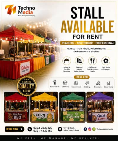 Food Stalls & Canopy Tents Available for Rent & Sale across Pakistan