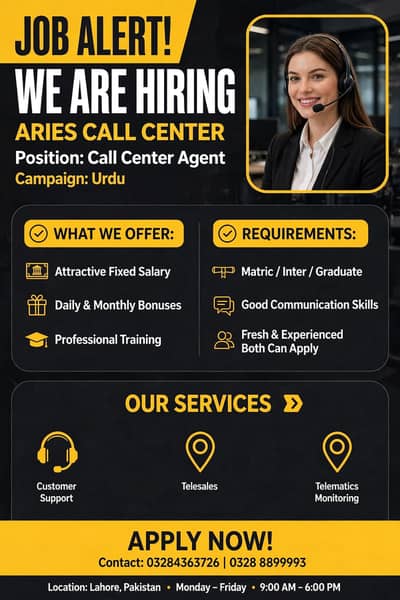 Call Center Staff Required ya Customer Support Executive Needed