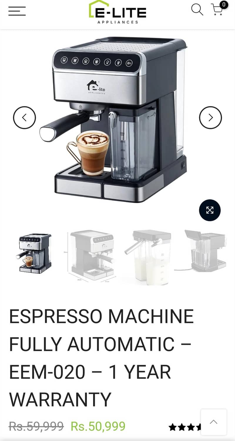 E-Lite Fully Automatic coffee machine 0