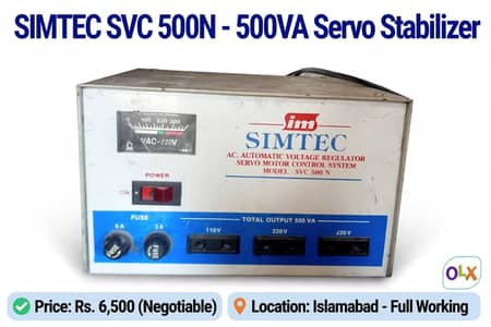 iM SIMTEC SVC 500N 500VA Servo Stabilizer - Original Workiniig