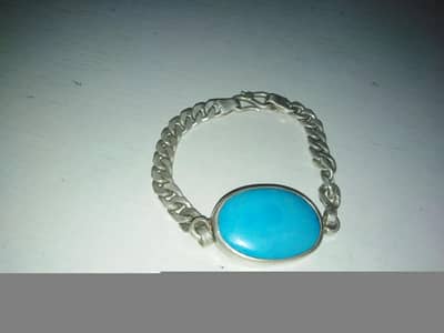 Premium Natural Firoza (Turquoise) Men's Bracelet