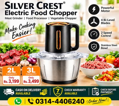 Electric Meat Grinder 2L/3L Stainless Steel Food Chopper | Powerful