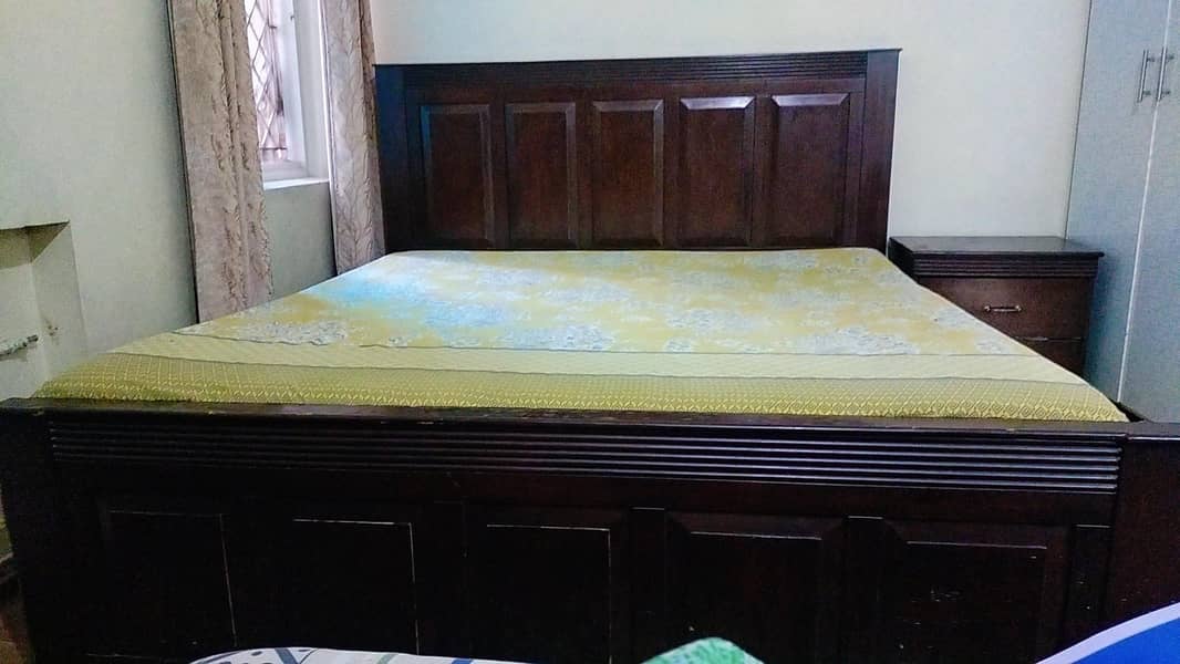 without mattress bed with one side table 1