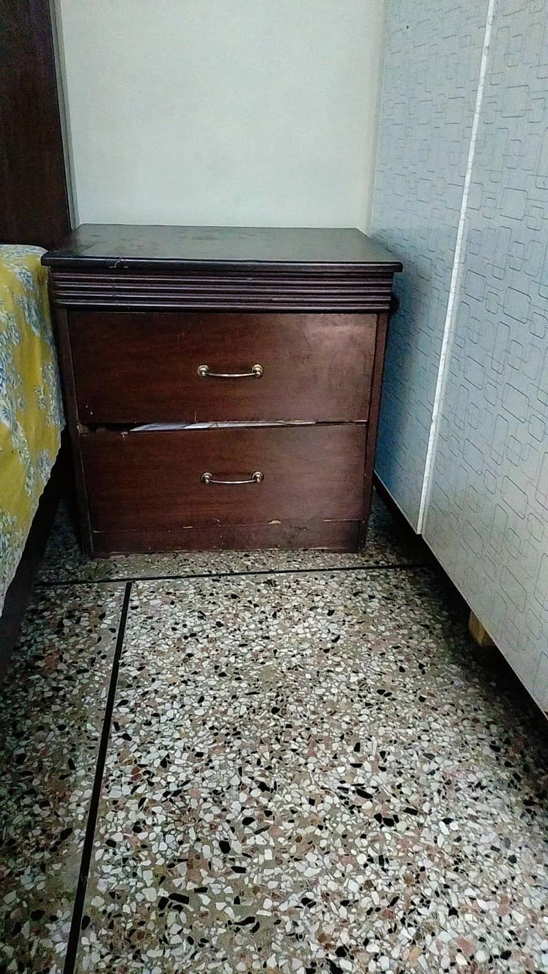 without mattress bed with one side table 2