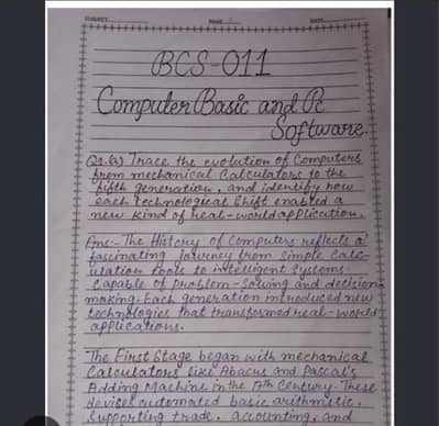 IGNOU,  BCA handwritten assignment